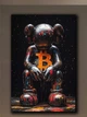 Поп-арт картина на полотні - KAWS Bitcoin Криптовалюта декор для офісу та кабінету - 100х150 см - изображение 1