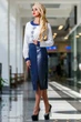 Жіноча спідниця з аплікацією та вставкою з еко-шкіри Seventeen XXL Синій (2000000087665) - изображение 3