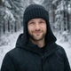 Чоловіча шапка-вушанка PRIGRIZ, в'язана вручну, тепла, колір Чорний (50–58 см) - зображення 1