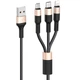 Кабель USB HOCO X26 3in1, USB - Lightning + MicroUSB + Type-C, 2А (1М) (черно-золотистый) - изображение 1