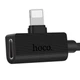 Кабель USB HOCO LS9, 2in1 + USB-перехідник - Lightning + Lightning Audio, 2А (1.2M) чорний - зображення 2
