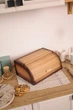 Дерев'яна хлібниця з відкидною кришкою ручної роботи з бука 37×27×17 см. - зображення 2