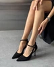Туфли замшевые с вырезами и ремешком Meideli женские Черный 39 (25 см) (wtt31 black) - изображение 5