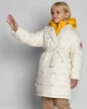 Пуховик з поясом для дівчаток X-Woyz DT-8344-36 116 см молочний - зображення 1