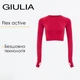 Женский кроп-лонгслив с акцентными митенками Giulia FLEX LONGSLEEVE ACTIVE L/XL Bordo-winterberry, спортивный кроп топ из микрофибры - изображение 1