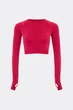 Женский кроп-лонгслив с акцентными митенками Giulia FLEX LONGSLEEVE ACTIVE L/XL Bordo-winterberry, спортивный кроп топ из микрофибры - изображение 2