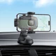 Автотримач для телефона HOCO H76 Crown one-button car holder (center console) Black Metal Gray - изображение 8