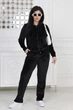 Велюровый спортивный костюм на молнии с капюшоном Q4139 L-XL (50-52) Черный - изображение 1