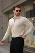 Джемпер мужской Mad замок в рубчик 2XL бежевый - изображение 2
