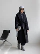 Женское пальто демисезонное на запах удлиненное oversize Палермо N LEO PRIDE 0188 42-44 Черный ( LP - 0188/1 B ) - изображение 9