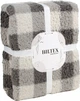 Плед Biltex Sherpa серый с принтом Grid Comfort Полуторный 150х200 см (4820298414251) - изображение 2