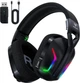 Навушники ігрові бездротові WESEARY WG1 з мікрофоном, 2.4G та Bluetooth, 7.1, RGB, до 50 годин - зображення 1