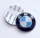 Эмблема / Значок в руль BMW 45 мм алюминиевая наклейка / логотип Е39 Е46 Е53 Е60 Е70 Е90 F07 F10 F25 F30 F32 F34 F36 Ф10 Ф25 Ф30, Бело-Синий - изображение 1