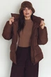 Жіноча зимова куртка з капюшоном Seventeen L-XL Шоколадний (2000000211251) - зображення 3