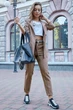 Жіночий костюм вільного крою з костюмної тканини (жакет+брюки) Seventeen M Капучино (2000000127934) - зображення 3