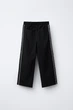 Прямі штани з нейлону з контрастними деталями Zara 3153/710 146см Чорні (03153710800148) - изображение 3