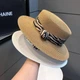 Женская летняя шляпа-канотьє с отделкой из текстильной ленты Капучино - изображение 3