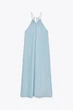 Сукня з коміром хальтер і зборками Zara 6929/187 L Блакитна (06929187406L) - зображення 5