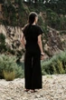 Довгий комбінезон з льону з поясом Zara 8570/389 S Чорний (08570389800S) - изображение 5