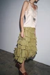 Спідниця zw collection середньої довжини з воланами Zara 3118/209 M Оливкова (03118209527М) - зображення 3
