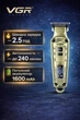 Профессиональный триммер VGR V-901 для волос и бороды • Металлический корпус • LED-экран • 1600 mAh • 4 насадки - изображение 4
