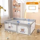 Детский игровой манеж Playpen 180 х 120 см с дверцей на молнии, сухой бассейн, детская площадка. Серый - изображение 2