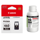 Картридж Canon PG-460 Black + Чорнило ColorWay CW-CW445BK02 200мл - зображення 1