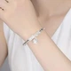 Стильний сріблястий браслет з декоративною кулькою - зображення 2