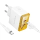 Зарядний комплект Borofone BAS33A Treasure PD/QC45W dual port 2USB-C charger set кабель Type-C to Type-C 1 метр White - зображення 1