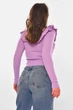 Кофта женская с рюшами однотонная лавандового цвета Fashion размер 42-44 (210188) - изображение 3