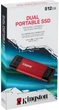 Зовнішній SSD накопичувач Kingston Dual Portable 512 GB (SPSD/512GB) - зображення 5
