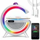 Ночник с беспроводной зарядкой, Bluetooth-колонкой и RGB LED подсветкой 15Вт. + дискошар - изображение 2