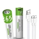 Аккумуляторы Smartoools 18650 3.7V 2000Mah с зарядкой Type-C (2 шт) Зеленый (DB-2356) - изображение 1