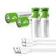Аккумуляторные батареи Smartoools AA 1733 mAh с зарядкой Type-C Зеленый (DB-2354) - изображение 1