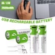 Аккумуляторные батареи Smartoools AA 1733 mAh с зарядкой Type-C Зеленый (DB-2354) - изображение 5