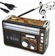 Радиоприемник от сети, аккумулятора и от батареек, с 2-мя фонариками FM/AM/SW, USB/MP3/SD Golon Brown - изображение 1