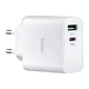 Зарядное устройство Hoco C113A Awesome PD65W dual port (1A + 1C) charger адаптер блок евро вилка белое - изображение 1