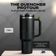 Термочашка Stanley The Quencher ProTour Flip Straw Tumbler 40 oz (1,182 л) Чорна - зображення 2