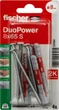 Kołek uniwersalny Fischer DuoPower 8X65 S z wkrętem 4 szt. 537664 (4048962257281) - obraz 1