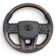 Руль для Toyota Land Cruiser 200, Prado 150. GR. В стиле LC300. С подогревом. Коричневое дерево. Подушка из кожи - черный логотип. В сборе. - изображение 1