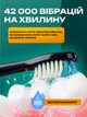 Електрична зубна щітка звукова ультразвукова акумуляторна автономна 6 насадок 6 режимів таймер вологозахист IPX7 зарядка 42000 коливань відбілювання полірування масаж ясен дбайливе чищення чутливих зубів дорожня компактна чорна ANSHE SC410 - зображення 3