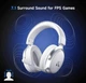 Бездротові ігрові навушники Mchose V9 Pro з мікрофоном, 2.4G + Bluetooth, 7.1 Surround Sound, White - изображение 5