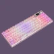 Геймерська бездротова (Bluetooth + 2,4G) клавіатура з Hot-swap AULA F98 Pro RGB, Transparent Keycaps, 99 Key, УКР/АНГЛ Pink/Рожевий (F98PROTP) - изображение 1