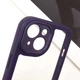 Прозорий силіконовий чохол з кольоровою на окантовкою на Apple iPhone 14 (6.1") (Purple) Epik (191356) - зображення 7