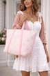Сумка шопер на змейке розовая Victoria's Secret Weekender Tote Bag арт.30062 - изображение 1