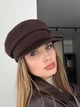 Картуз жіночий кепка з лаковим козирком One Size шоколадний - зображення 1