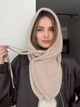 Капор на кнопках з додаванням вовни Zefur One size бежевий - изображение 2