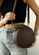 Жіноча кругла сумка Sambag Bale шоколадна 20 х 20 х 10 см (52200020) - зображення 7