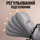 Регульоване крісло-гойдалка Y-03, з підставкою для ніг та підголівниками, для відпочинку вдома, сіре - зображення 4