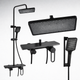 Змішувач для ванної кімнати з душовим гарнітуром Shower Set YLN16001H, чорний матовий - зображення 1